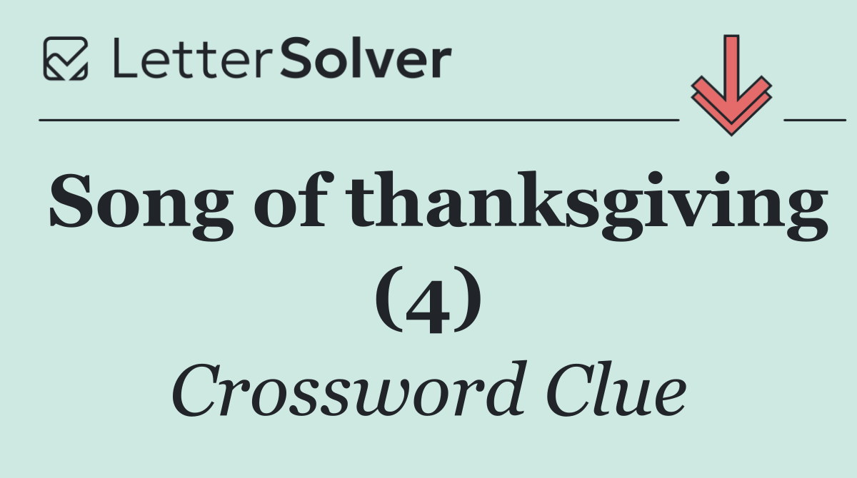 Song of thanksgiving (4)
