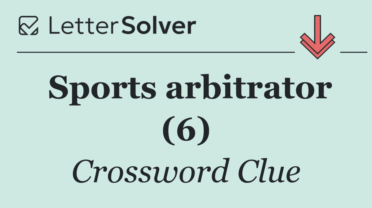 Sports arbitrator (6)