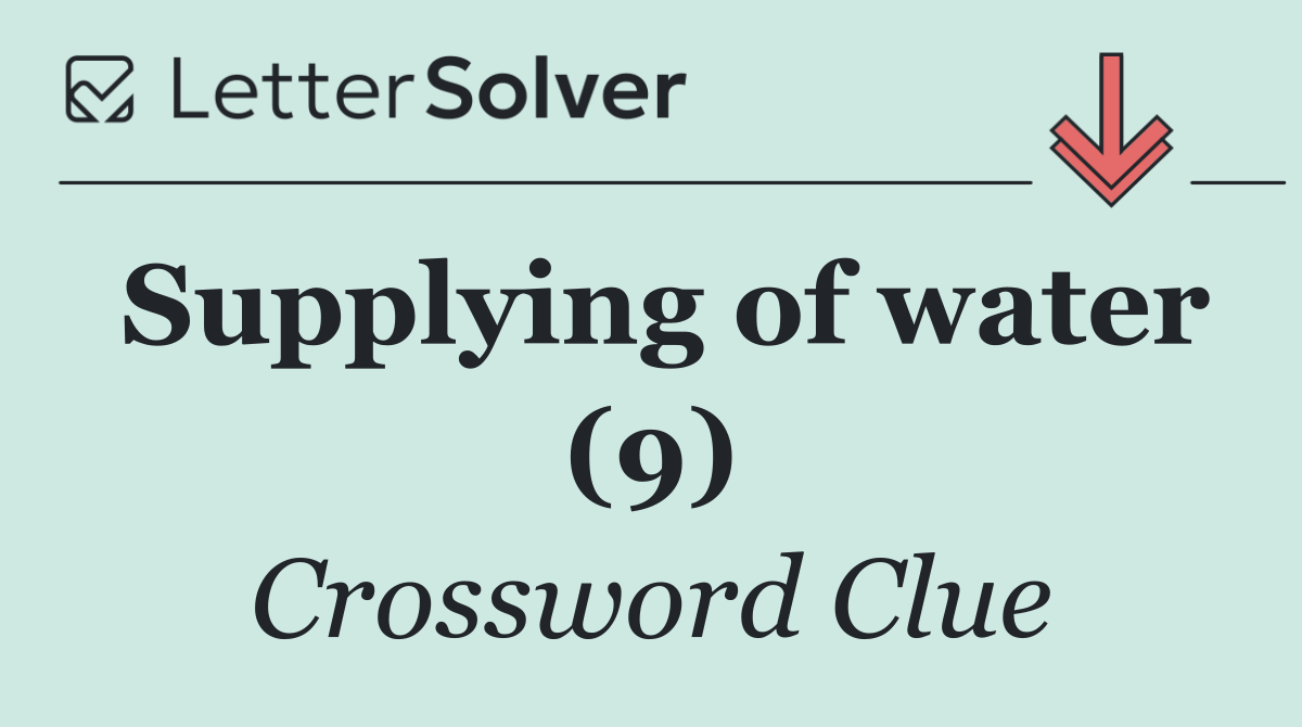 Supplying of water (9)