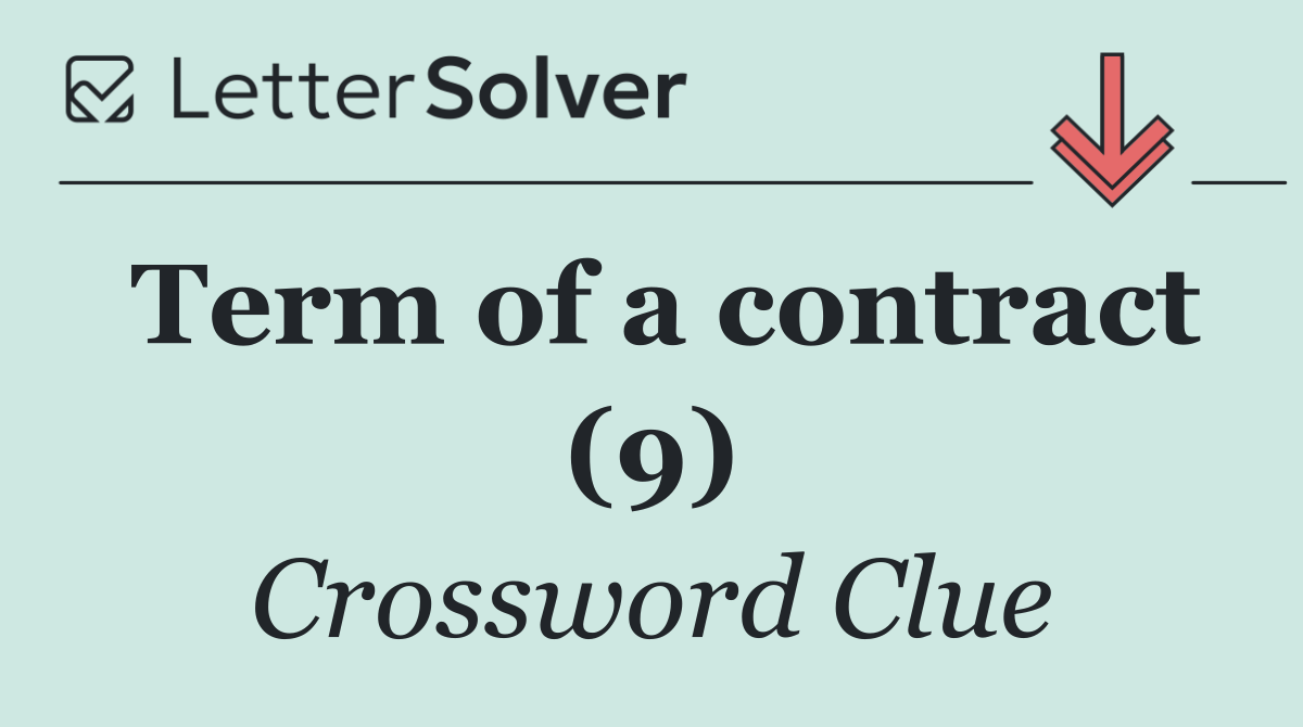 Term of a contract (9)