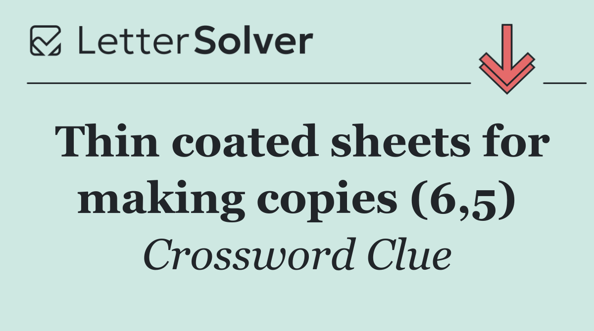 Thin coated sheets for making copies (6,5)
