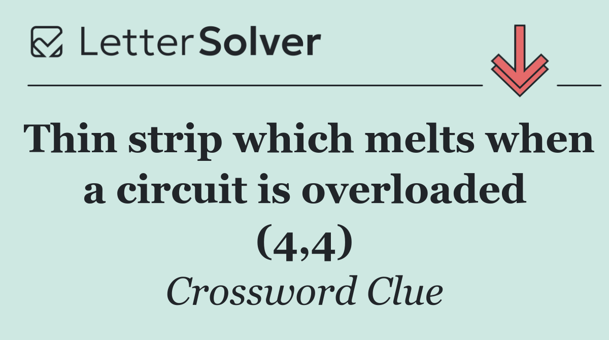 Thin strip which melts when a circuit is overloaded (4,4)
