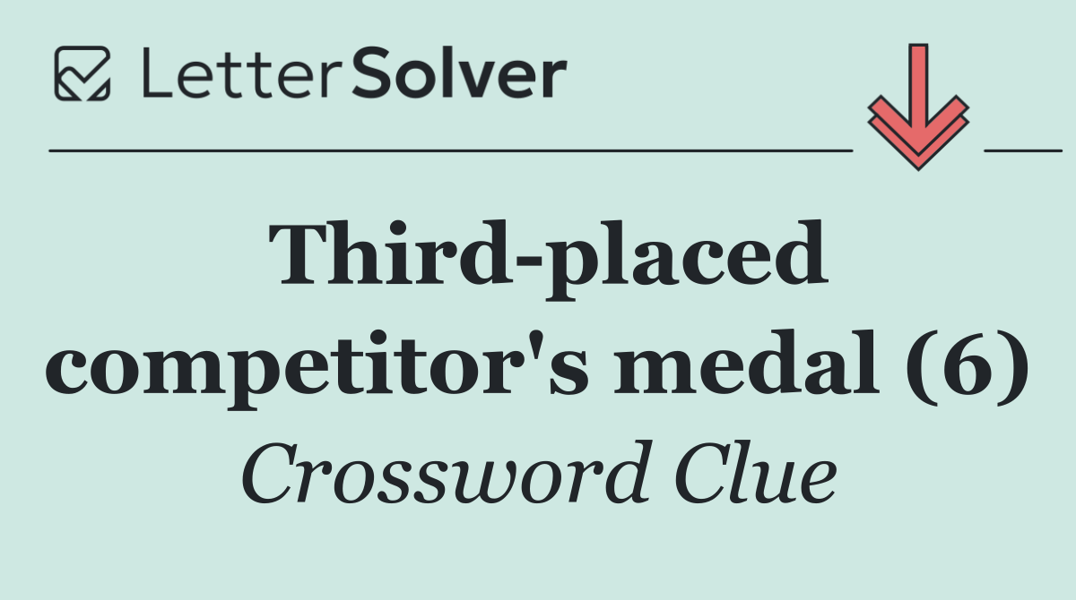 Third placed competitor's medal (6)