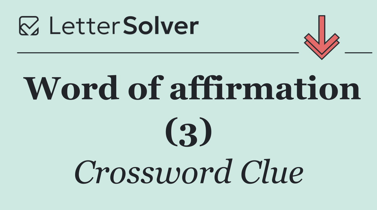 Word of affirmation (3)