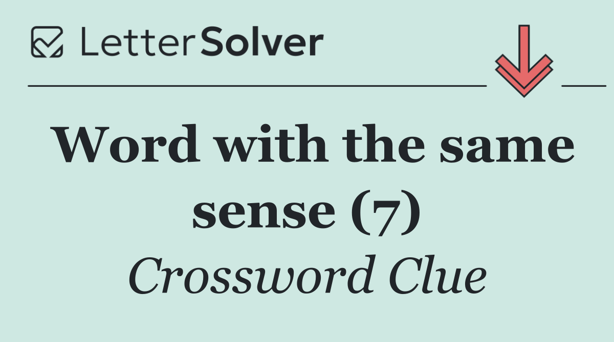 Word with the same sense (7)