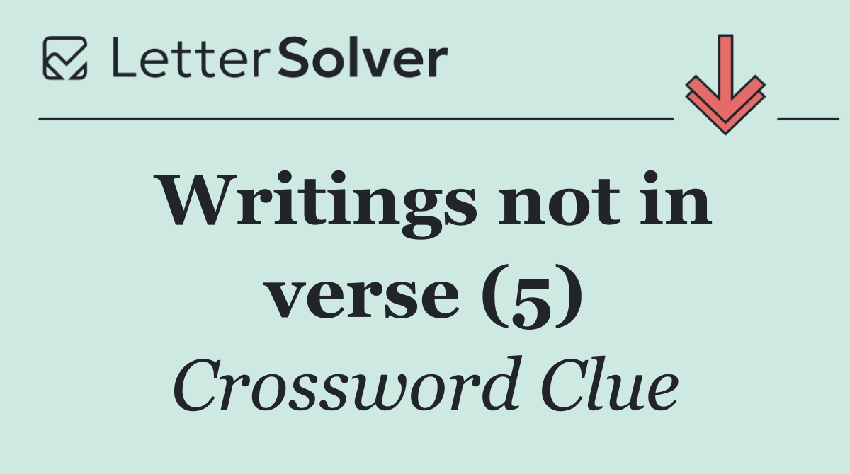 Writings not in verse (5)