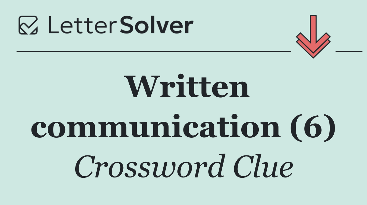 Written communication (6)