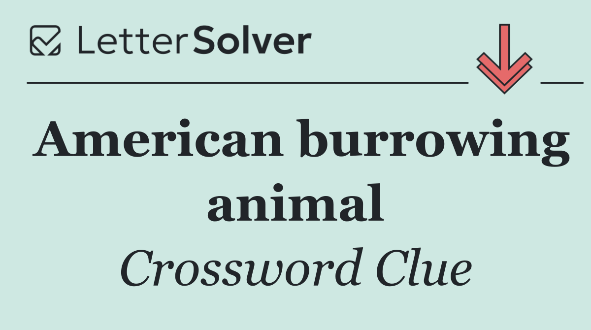American burrowing animal