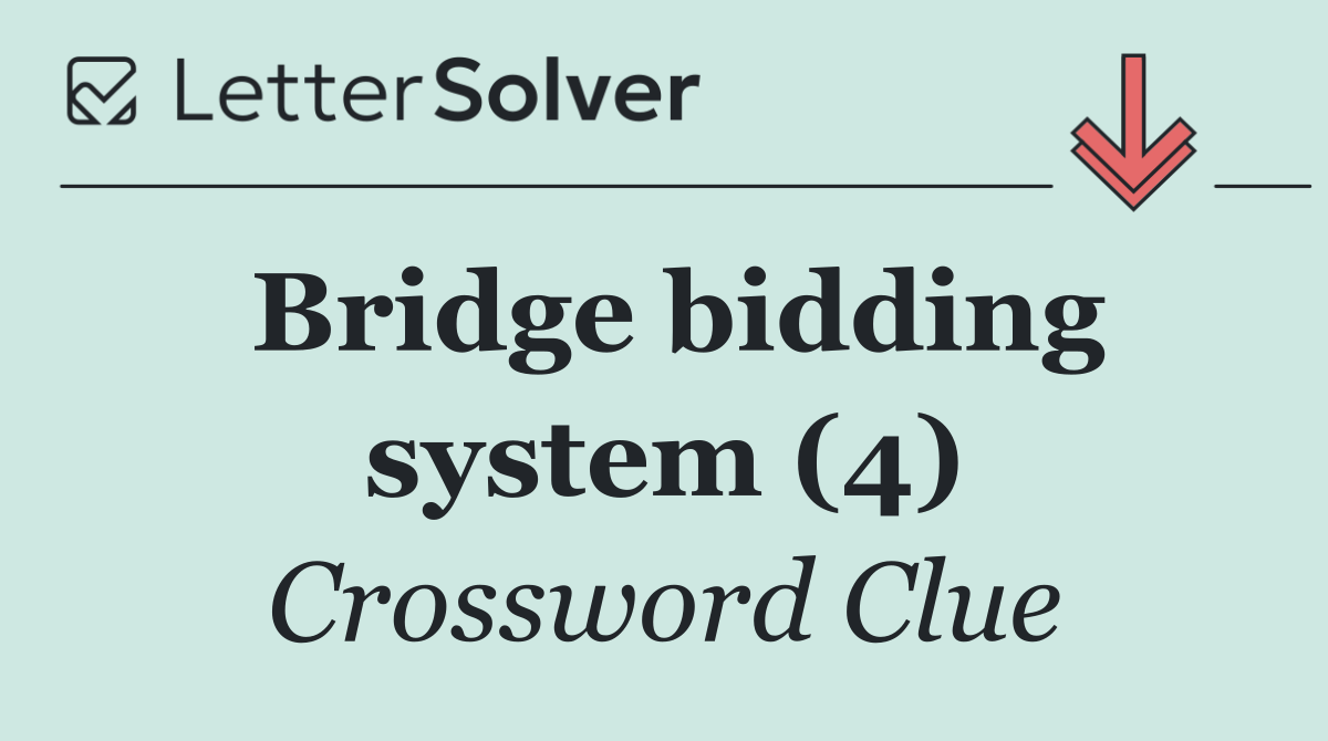 Bridge bidding system (4)