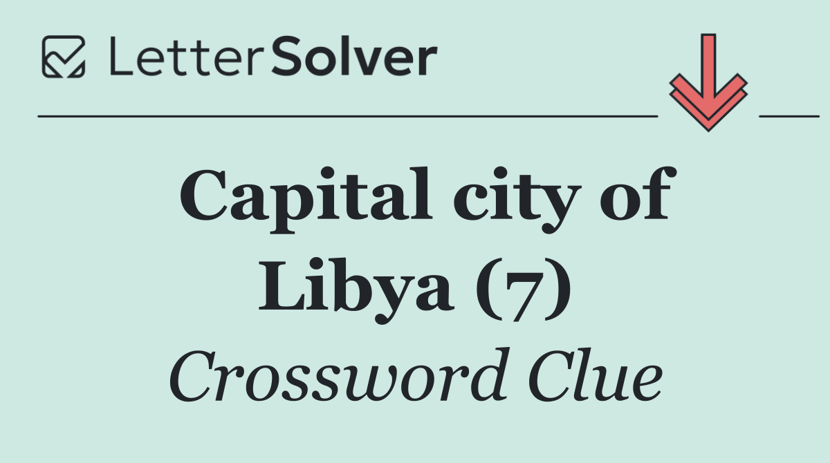 Capital city of Libya (7)