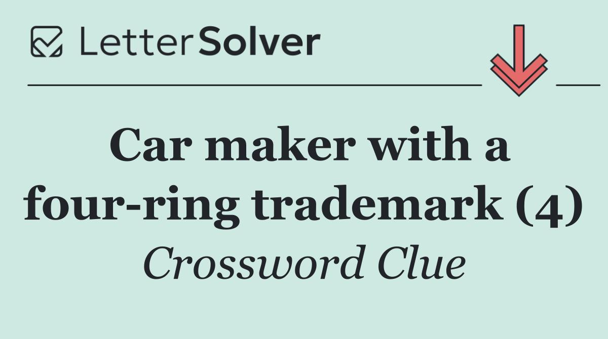 Car maker with a four ring trademark (4)