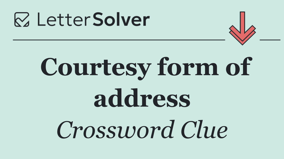 Courtesy form of address