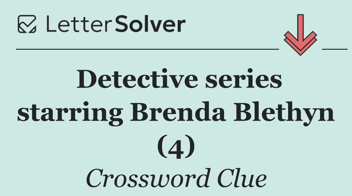 Detective series starring Brenda Blethyn (4)