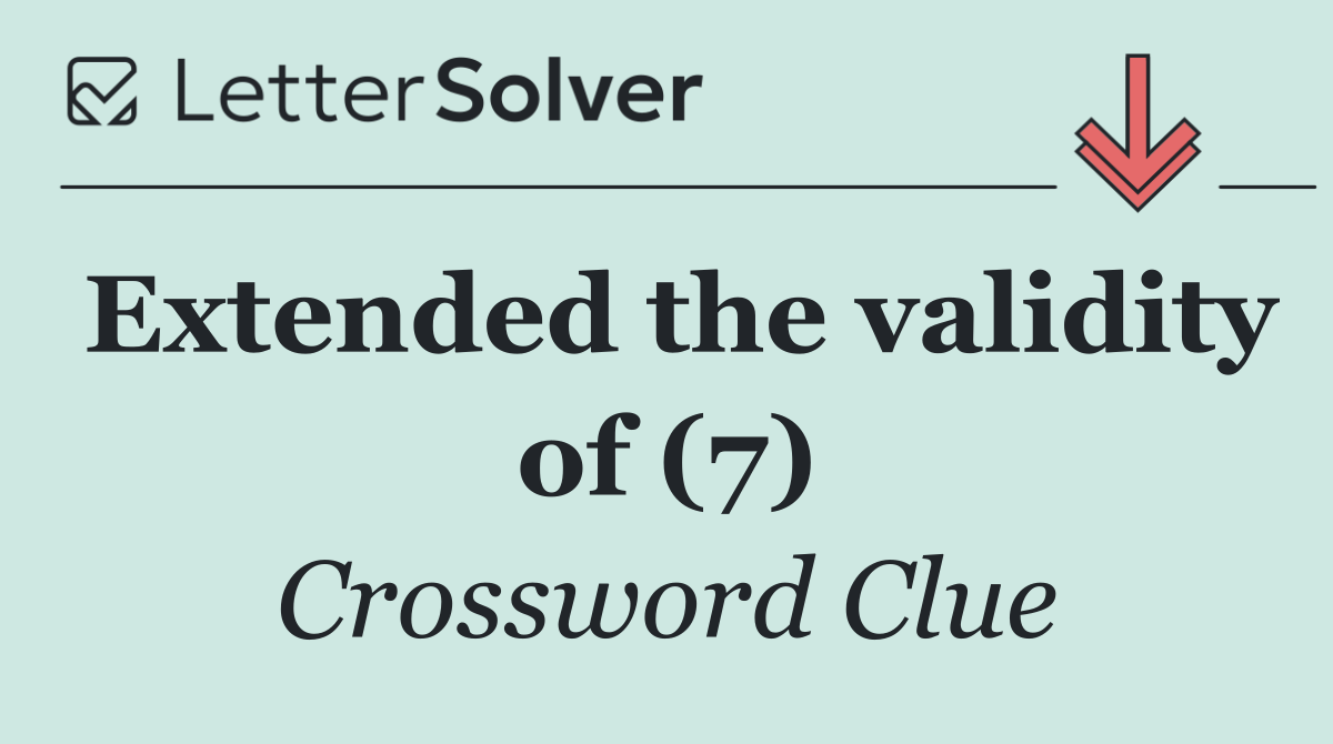 Extended the validity of (7)