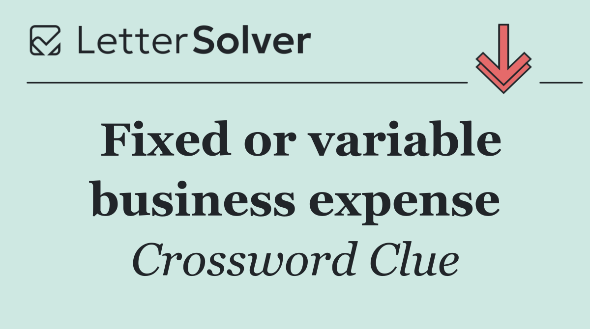 Fixed or variable business expense