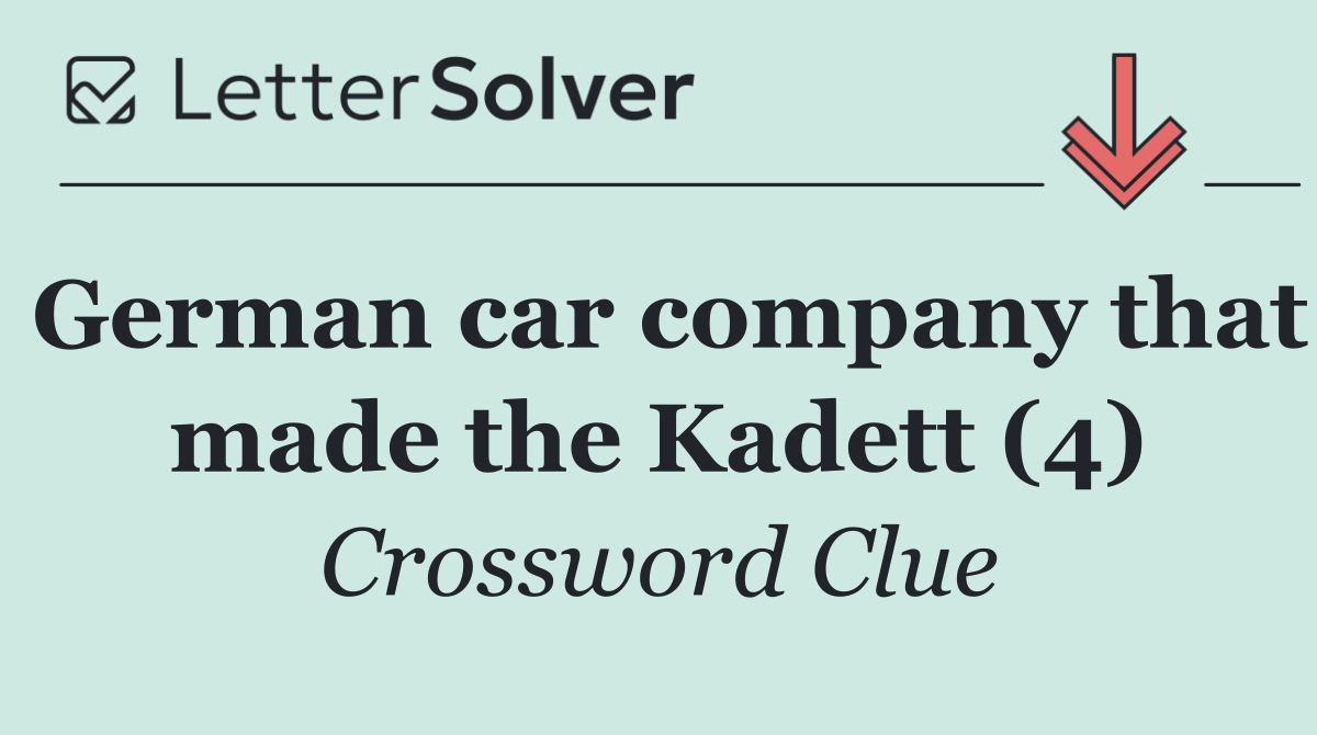 German car company that made the Kadett (4)