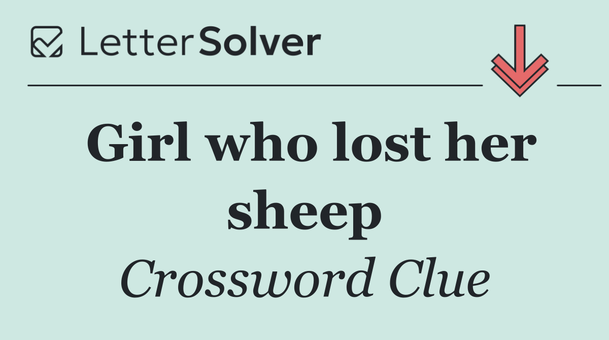 Girl who lost her sheep