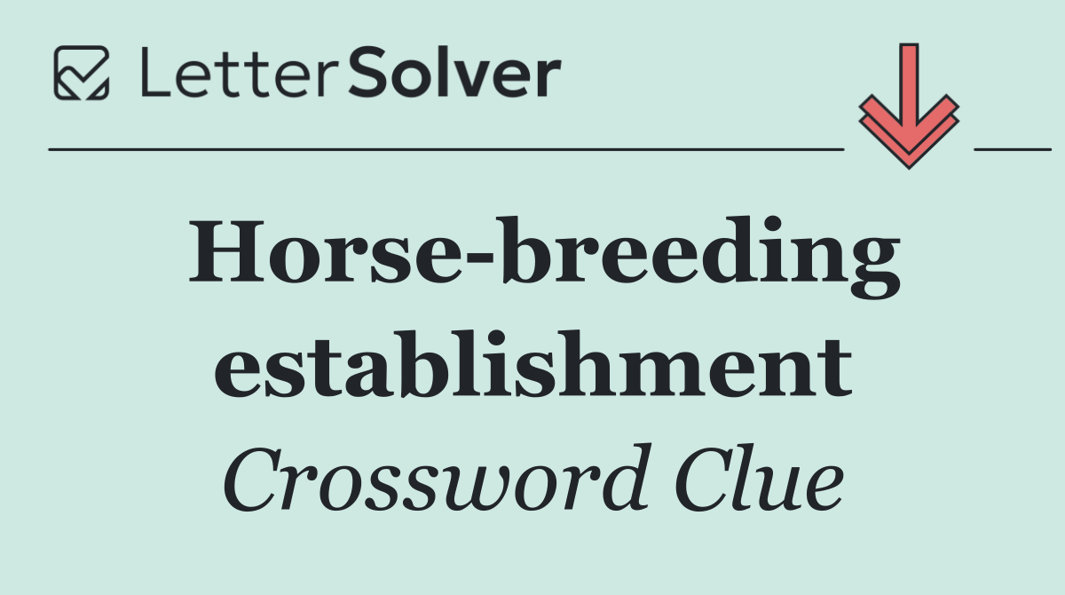 Horse breeding establishment