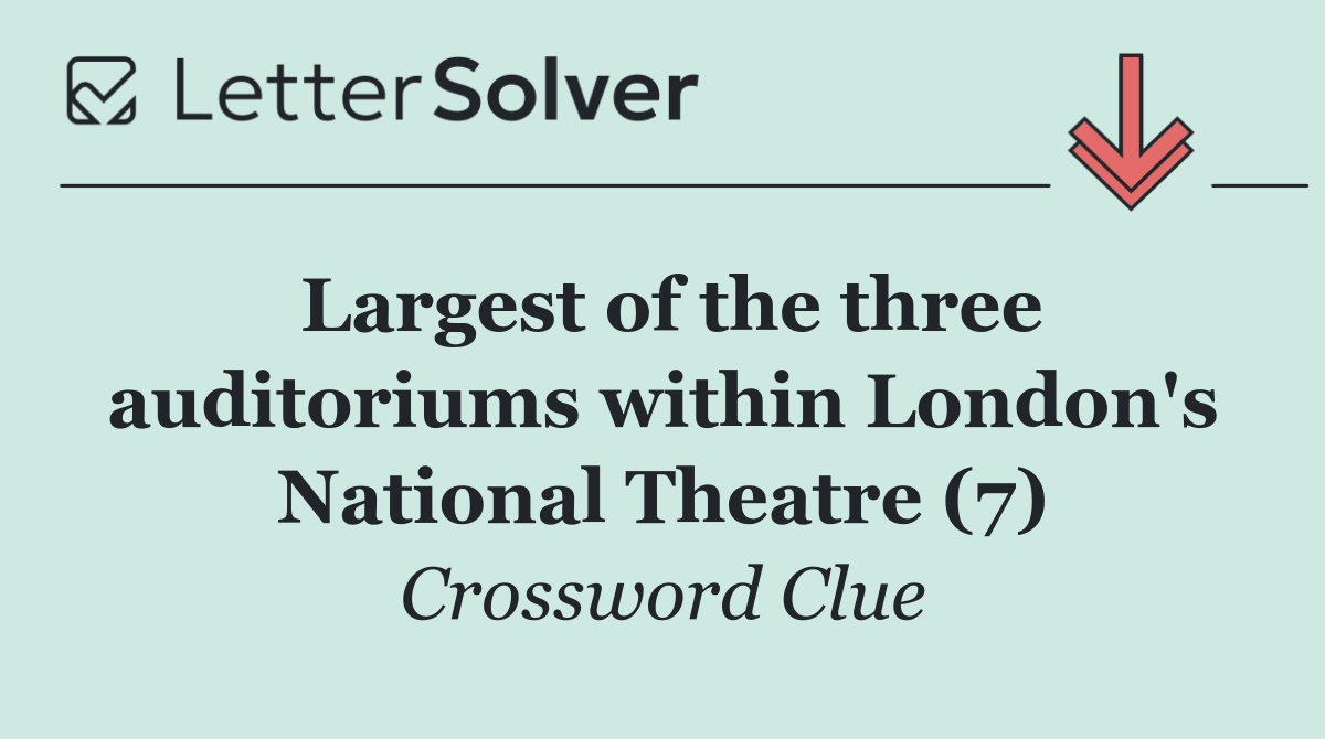 Largest of the three auditoriums within London's National Theatre (7)