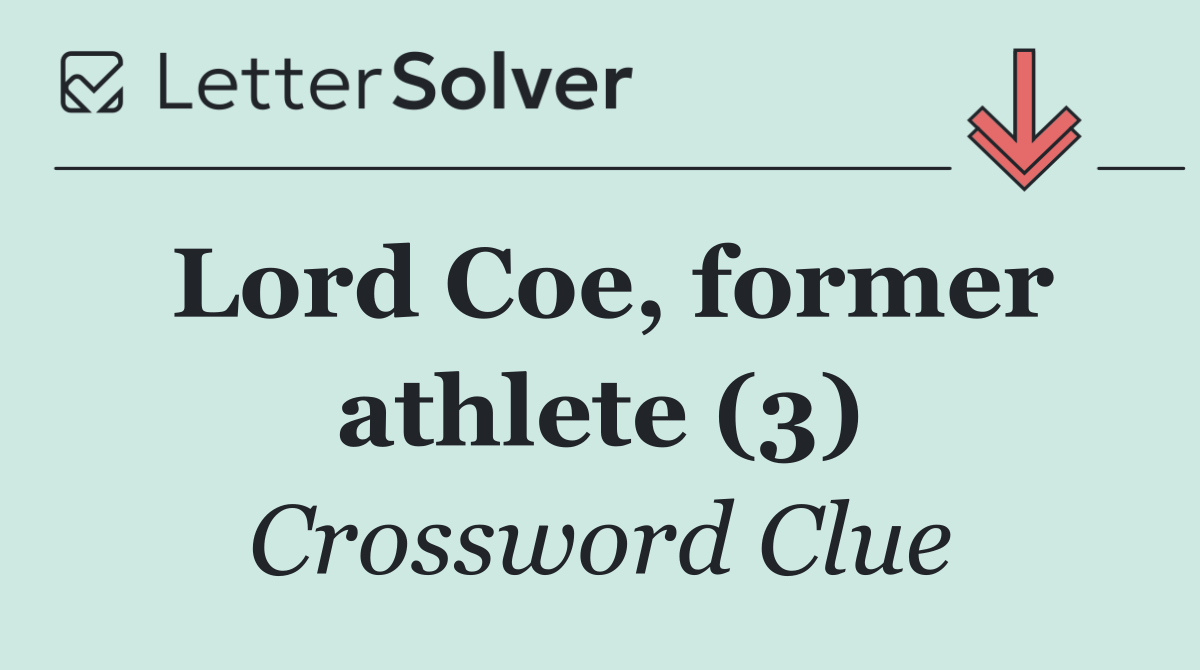 Lord Coe, former athlete (3)