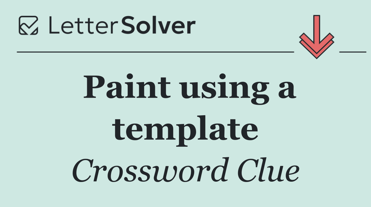 Paint using a template