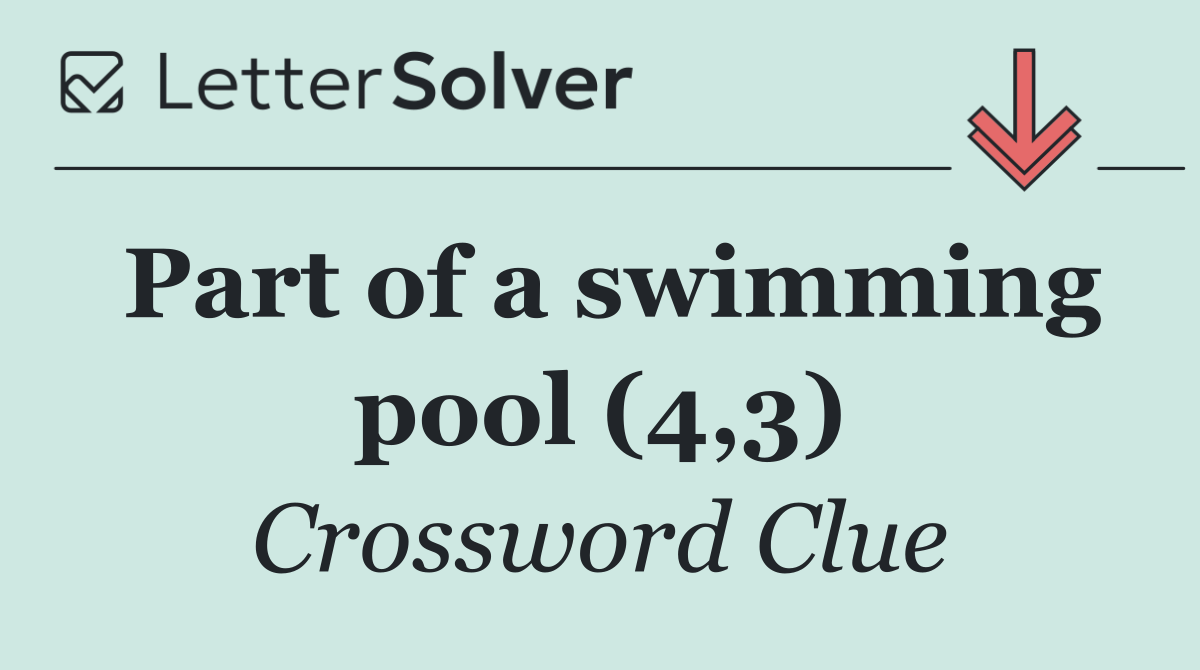 Part of a swimming pool (4,3)