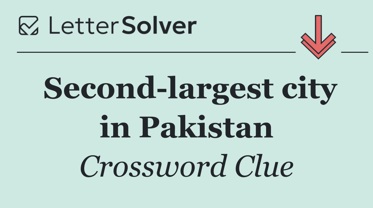 Second largest city in Pakistan