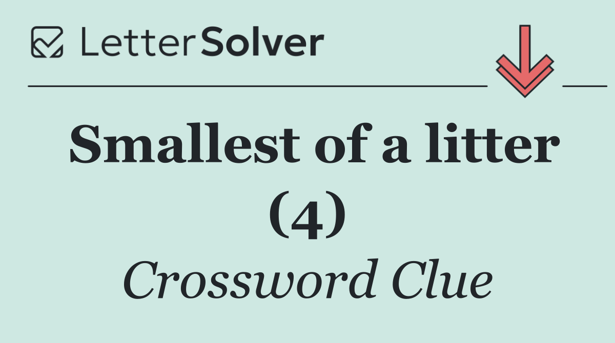 Smallest of a litter (4)
