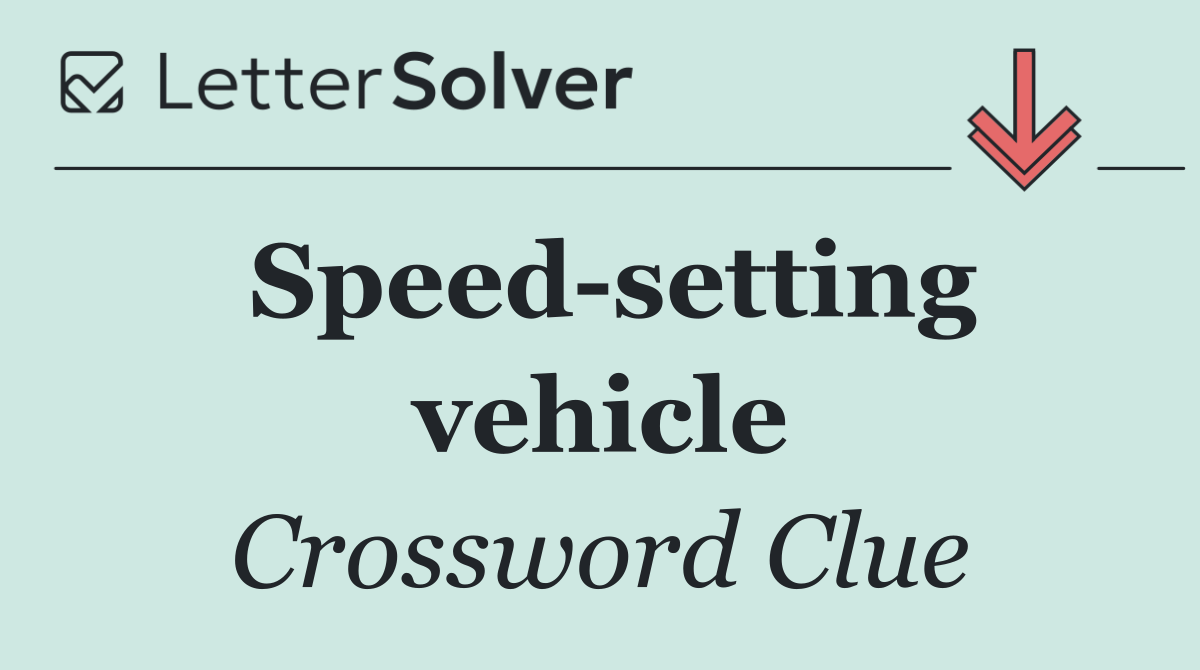 Speed setting vehicle