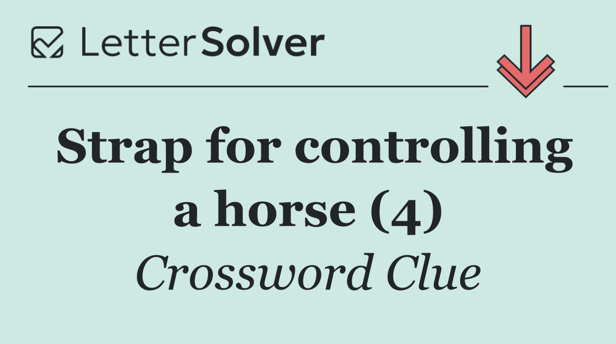 Strap for controlling a horse (4)