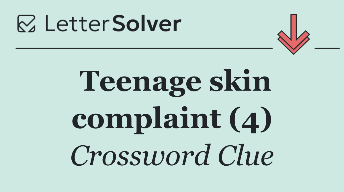 Teenage skin complaint (4)