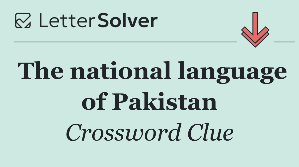 The national language of Pakistan