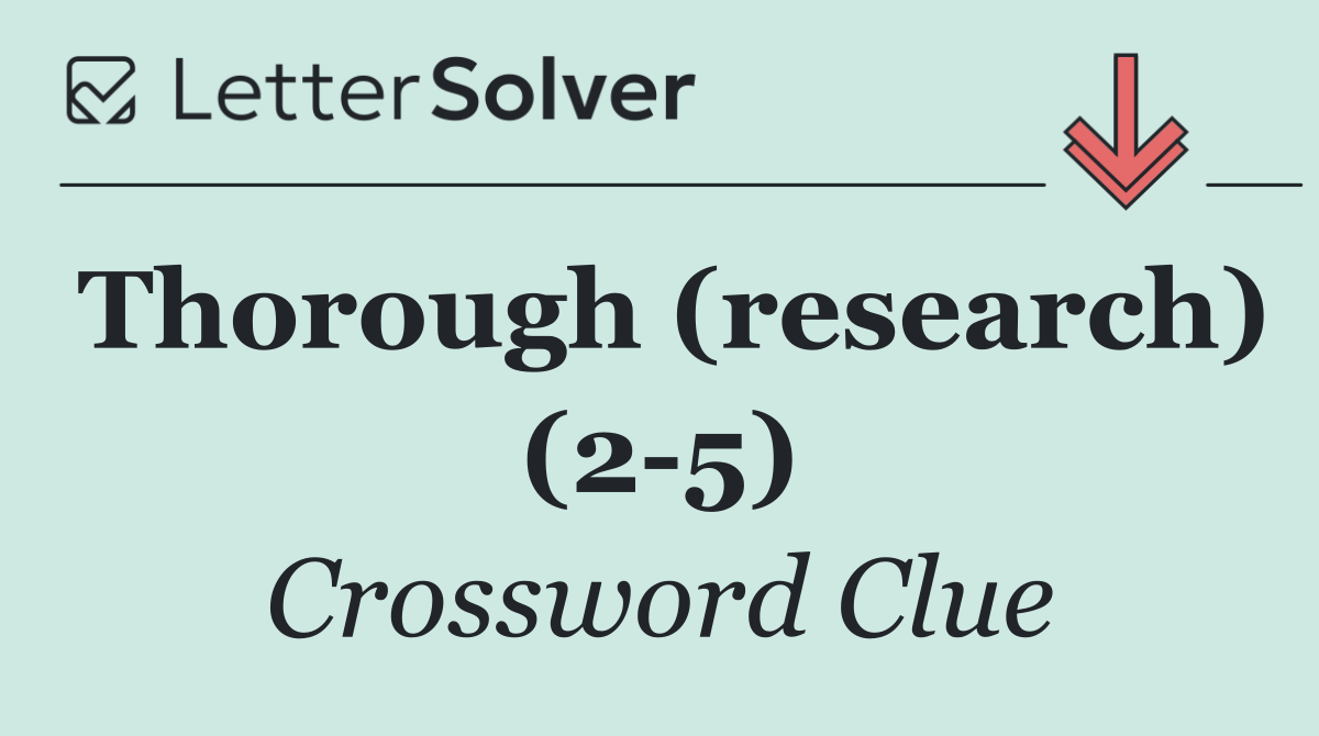 Thorough (research) (2 5)