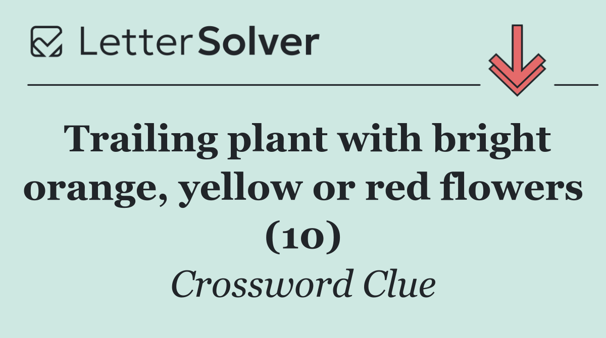 Trailing plant with bright orange, yellow or red flowers (10)