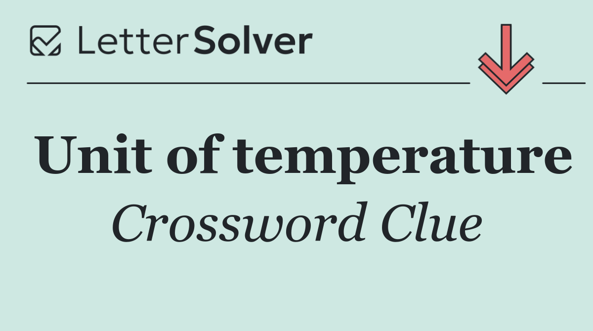 Unit of temperature