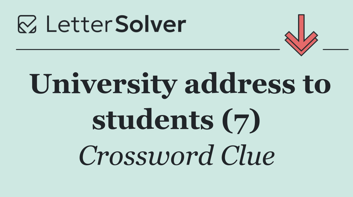 University address to students (7)