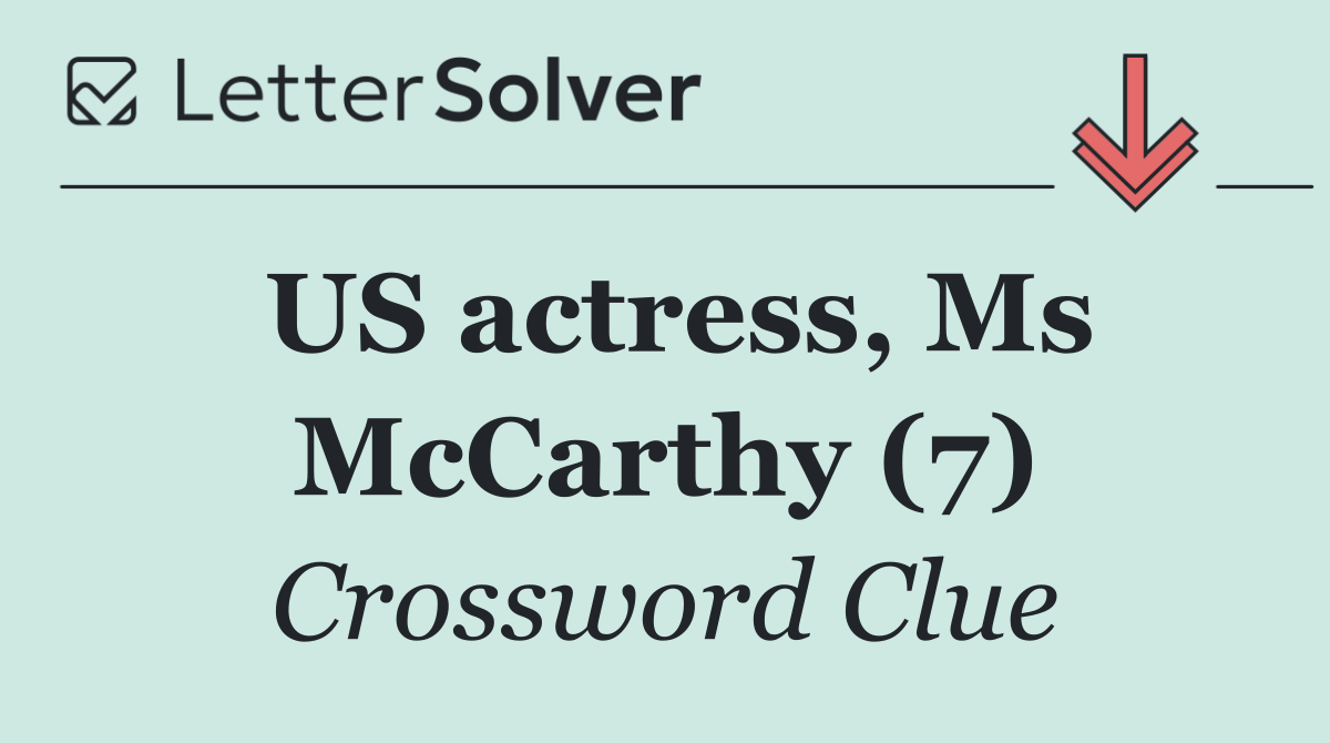 US actress, Ms McCarthy (7)