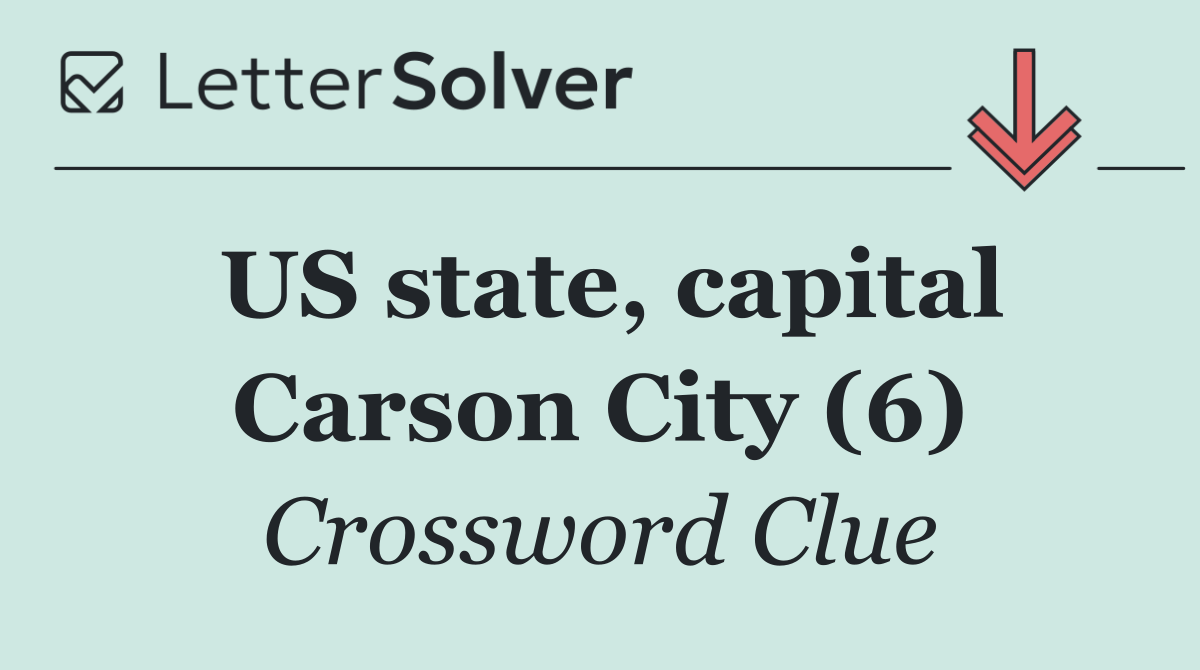 US state, capital Carson City (6)