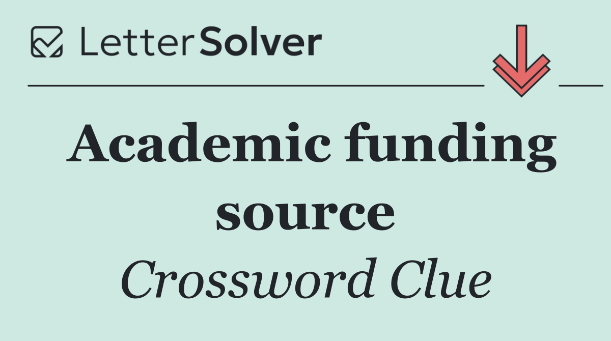 Academic funding source