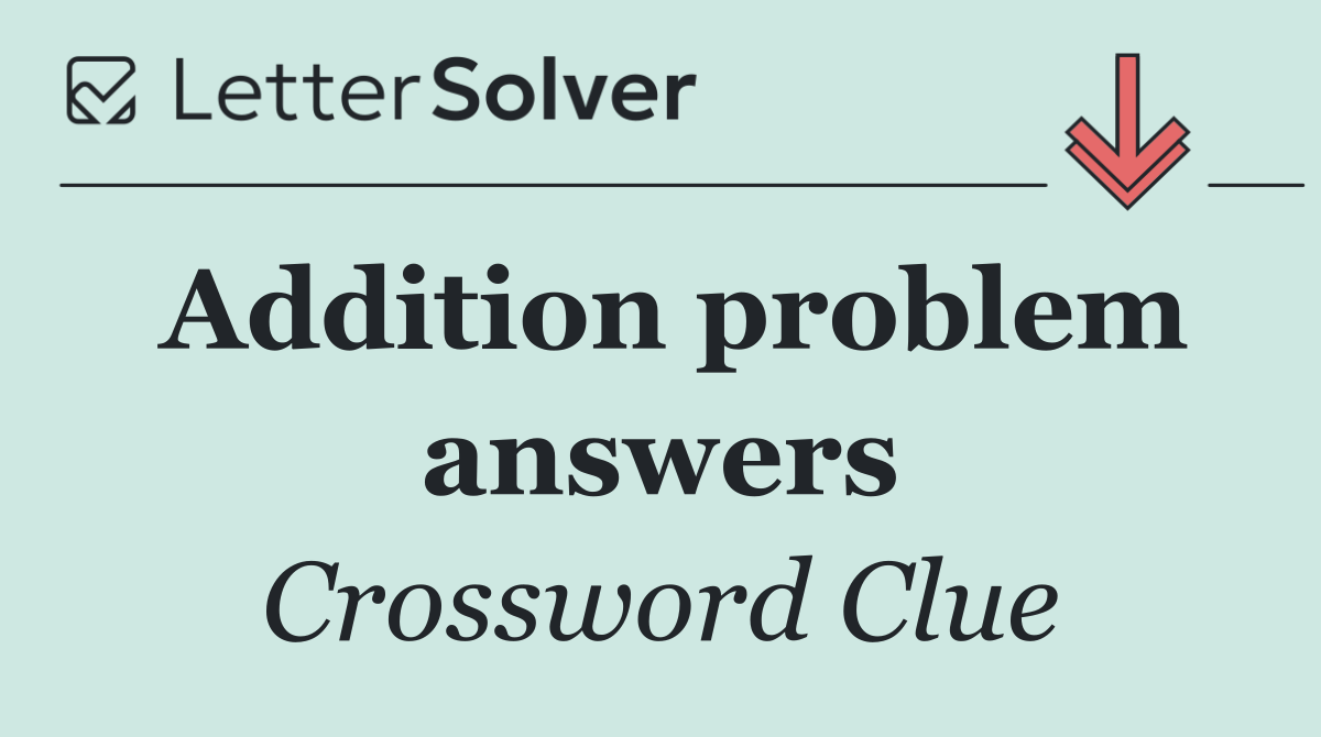 Addition problem answers