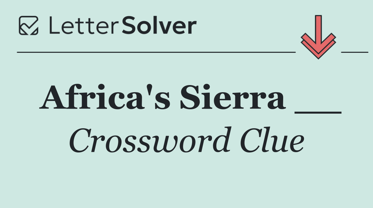 Africa's Sierra __