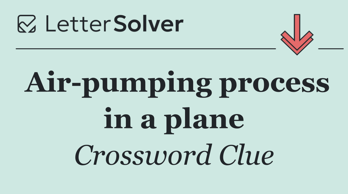 Air pumping process in a plane