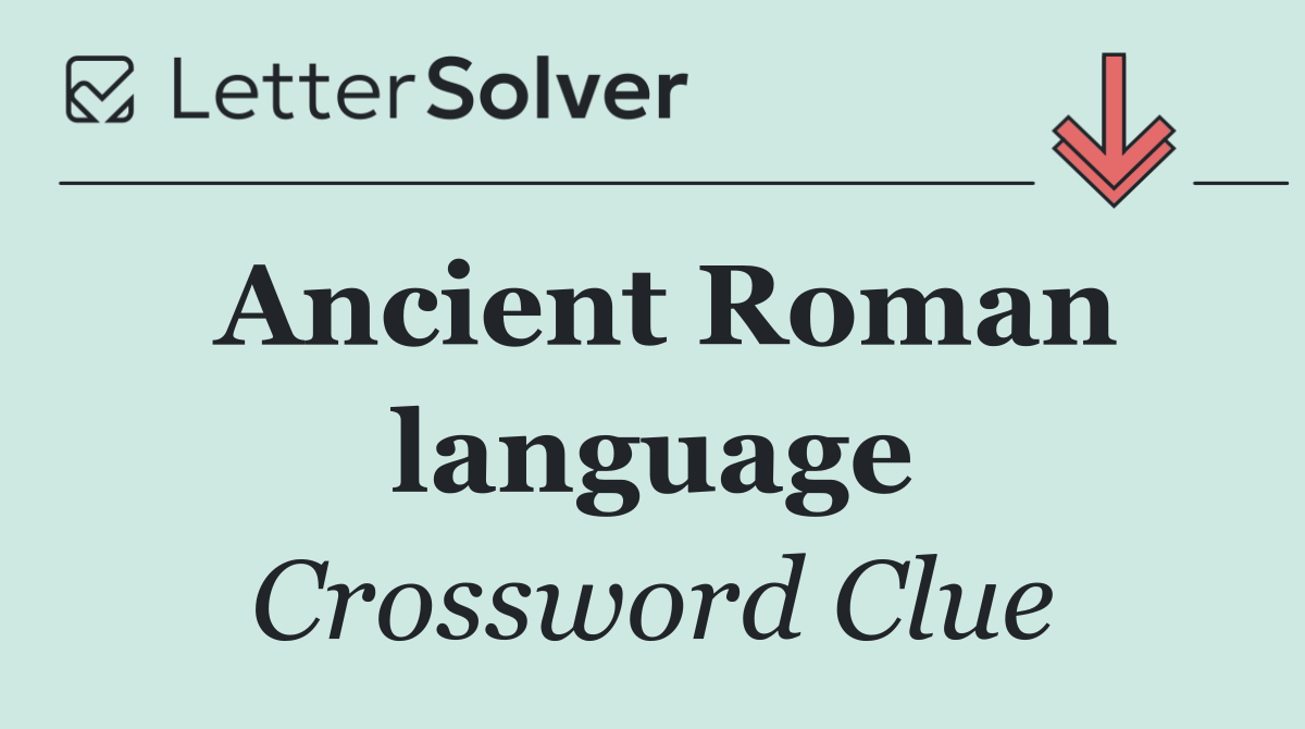 Ancient Roman language