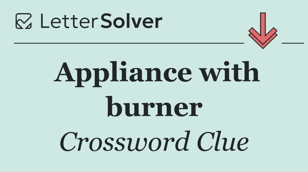 Appliance with burner