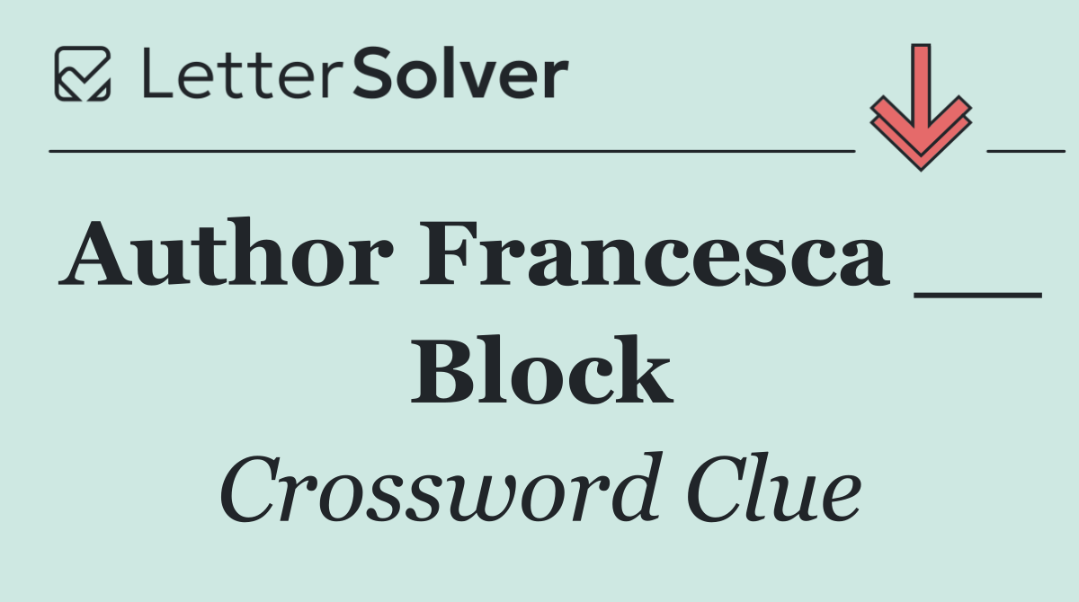 Author Francesca __ Block