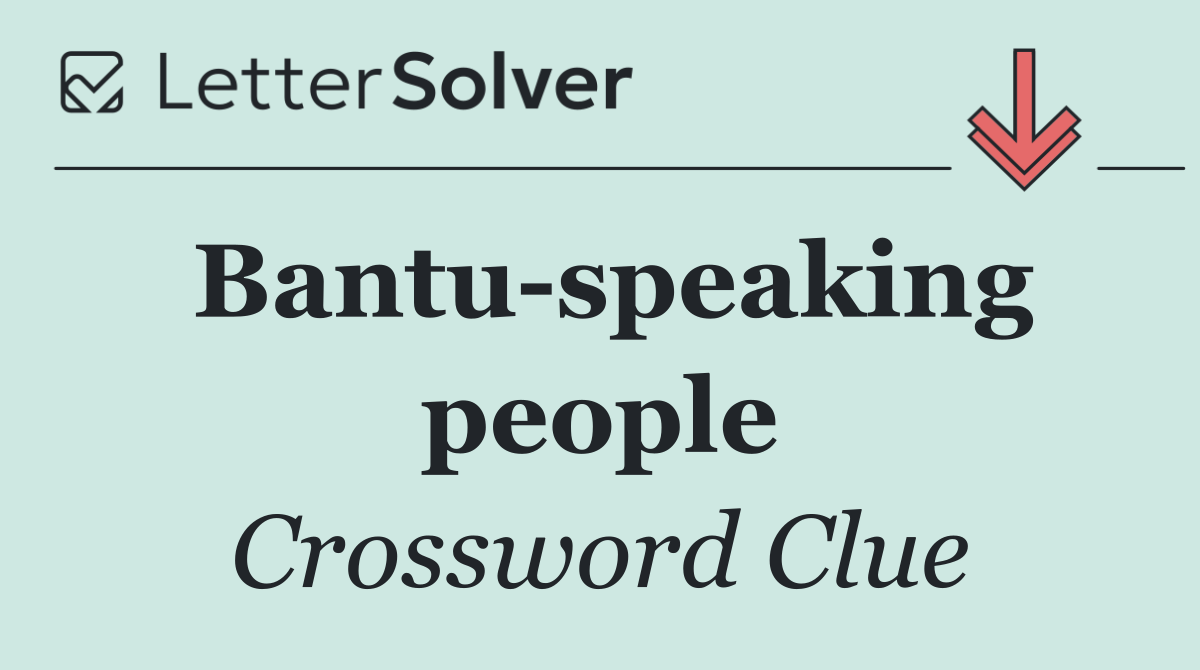 Bantu speaking people