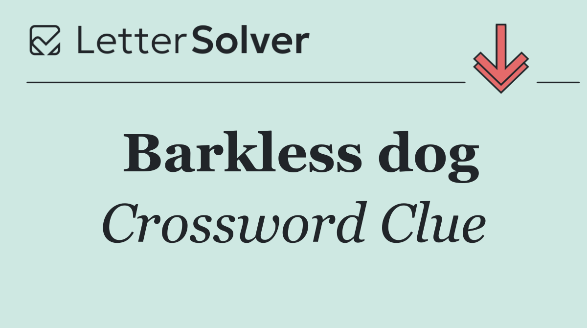 Barkless dog