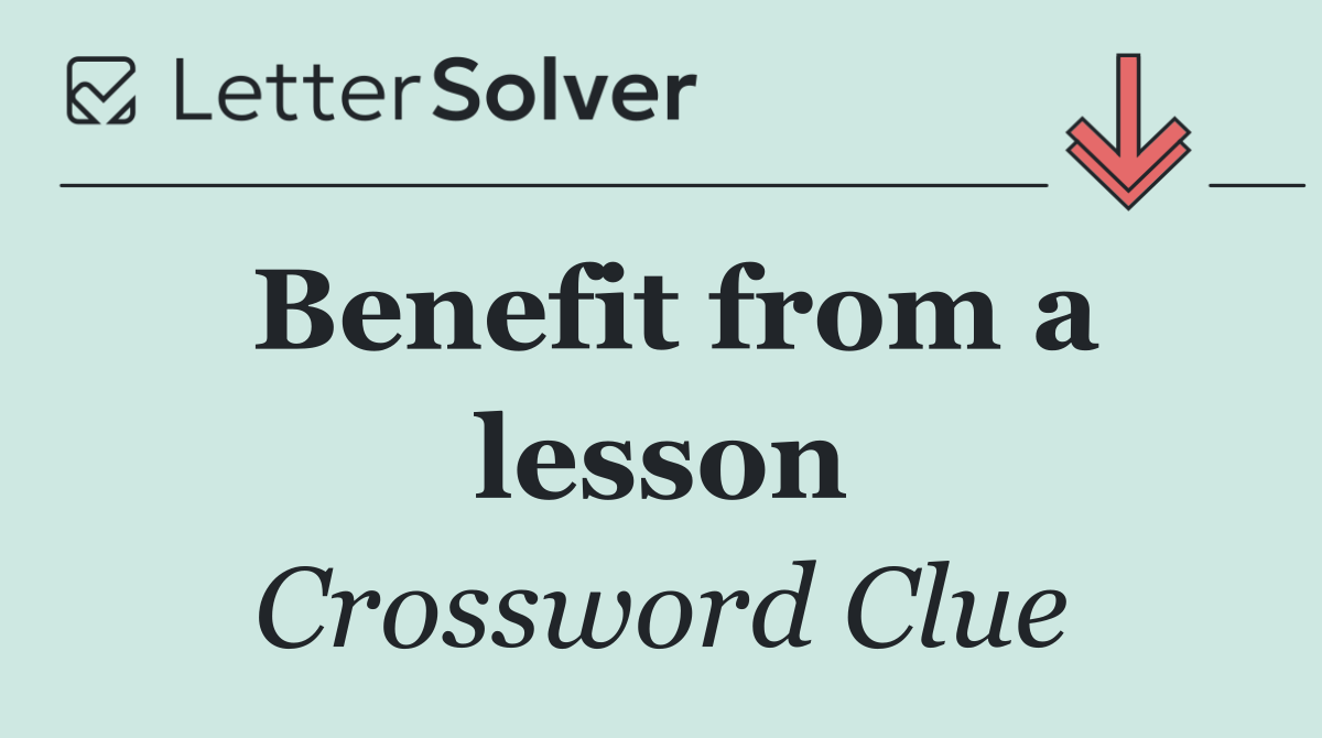 Benefit from a lesson