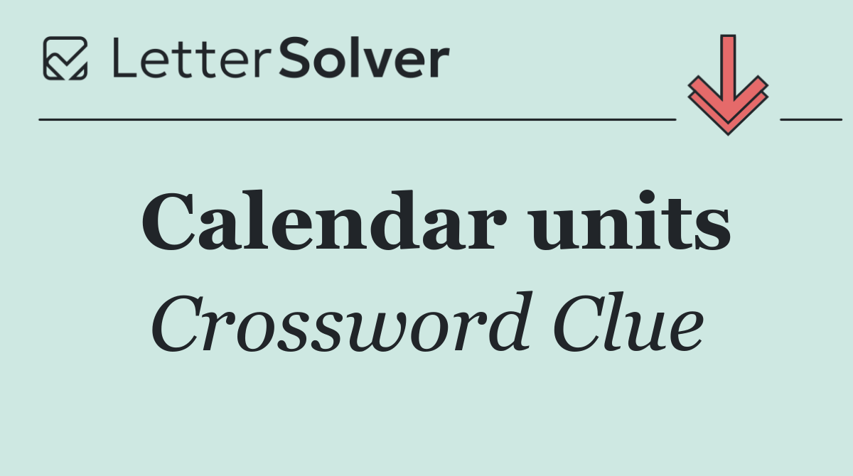 Calendar units