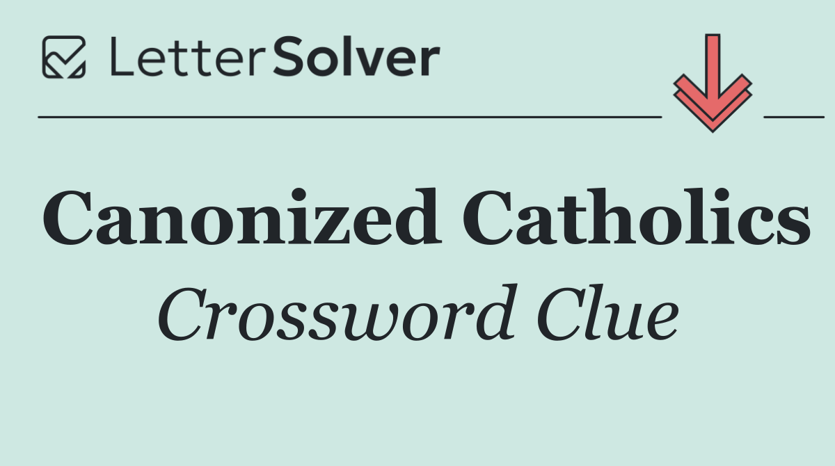 Canonized Catholics